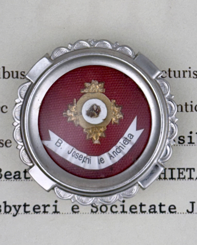 1980 Documented reliquary theca with relic of Bl. Jos&eacute; de Anchieta, Apostle of Brazil
