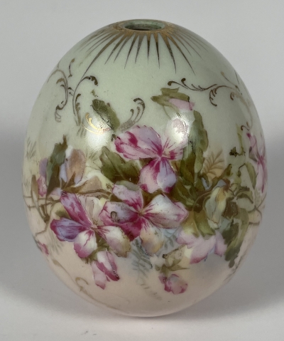Medium Russian Imperial porcelain Easter Egg with flowers "Christ is Risen!"