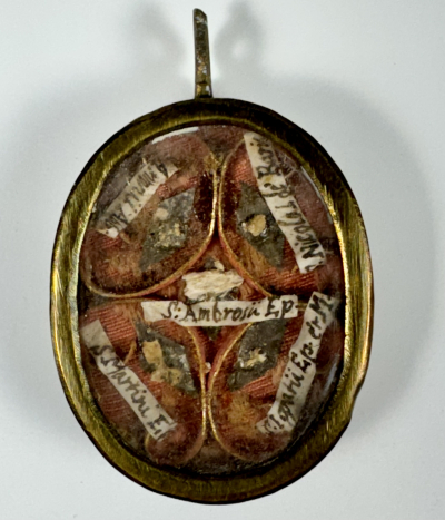 Reliquary theca with relics of St. Ambrose of Milan, St. Anthony the Great, St. Nicholas of Bari, St. Ignatius of Antioch, St. Martin of Tours