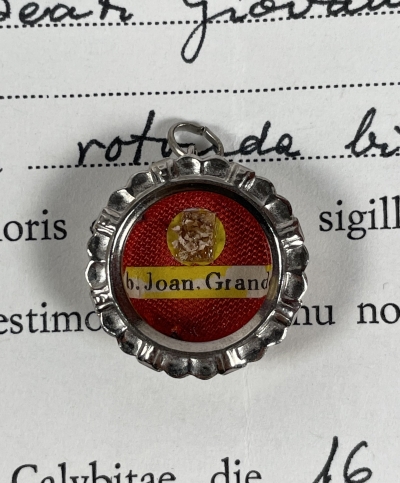 1990 Documented reliquary theca with relic of Saint Juan Grande Rom&aacute;n, O.H.