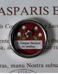 1990 Documented reliquary theca with relic of St. Gaspare Bertoni, founder of the Congregation of the Sacred Stigmata