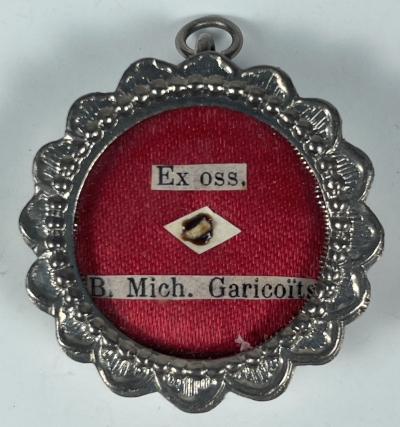 Reliquary theca with relics of St. Michel Garicoits, Patron of teachers &amp; founder of the Congregation of the Sacred Heart of Jesus of B&eacute;tharram