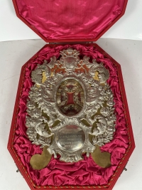 Spectacular Reliquary with relics of China / Vietnam Catholic Martyr Saints: St. Louis Gabriel Taurin Dufresse, St. Fran&ccedil;ois-R&eacute;gis Clet, St. John of Triora &amp; St. Ignatius Delgado. 中華殉道聖人 C&aacute;c Th&aacute;nh Tử đạo Việt Nam