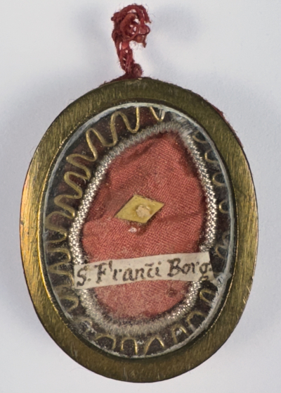 Reliquary theca with relics of St. Francis Borgia, patron saint of Portugal