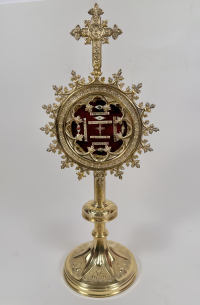 Silver reliquary monstrance with relics of the True Cross and Passion of Jesus Christ