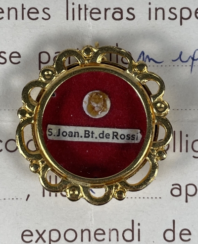 1986 Documented reliquary with relic of St. Giovanni Battista (John Baptist) de' Rossi