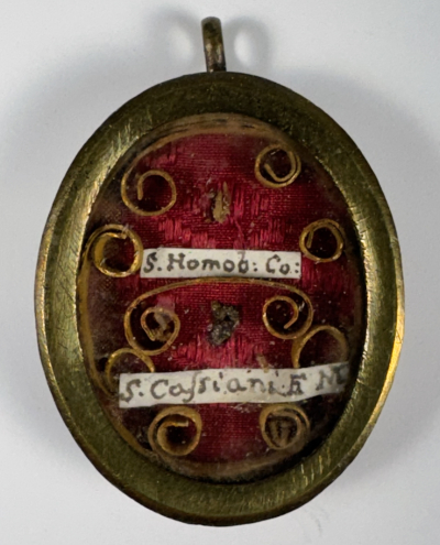 Reliquary theca with relics of St. Homobonus &amp; St. Cassian Bishop of Imola, Martyr