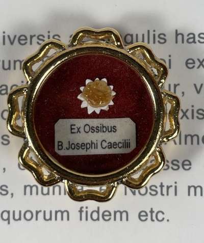 1993 Documented reliquary theca with relics of the Blessed Jos&eacute; Cecilio, Martyr of Almeria
