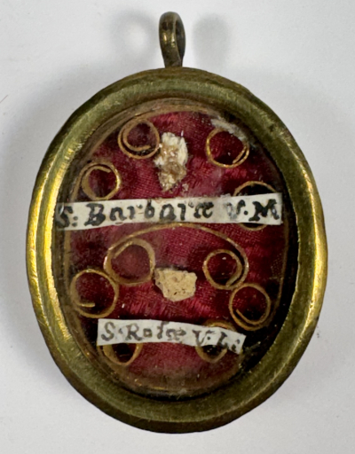 Reliquary theca with relics of St. Barbara, Martyr &amp; St. Rose of Lima