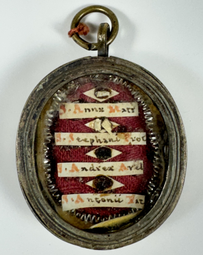 Reliquary theca with relics of St. Anne, St. Stephen Martyr, St. Andrew Avellino &amp; St. Anthony of Padua
