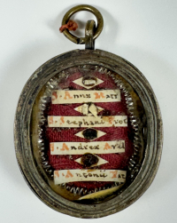Reliquary theca with relics of St. Anne, St. Stephen Martyr, St. Andrew Avellino &amp; St. Anthony of Padua