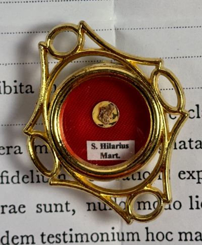 1990 Vatican documented reliquary with relic of St. Hilarius of Aquileia, Martyr