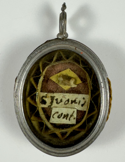 Reliquary theca with relic of St. Ivo (Yves) of Kermartin, TOSF, Patron of Lawyers