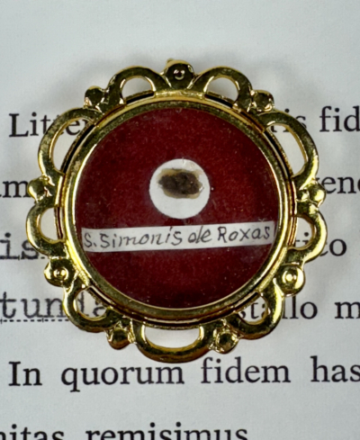 1993 Documented theca with relic of St. Sim&oacute;n de Rojas, Apostle of the Ave Maria