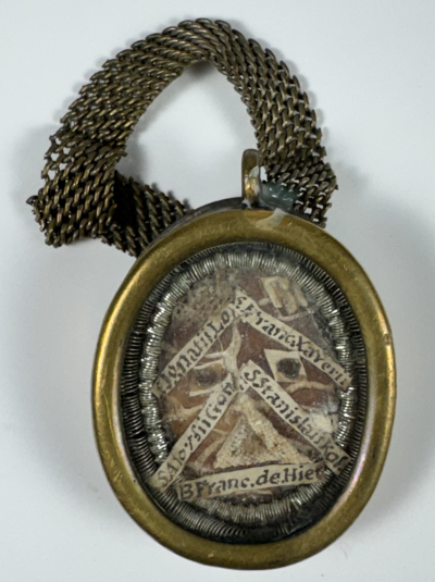 Reliquary theca with relics of Jesuit Saints: St. Stanislaw Kostka, St. Francis Xavier, St. Aloysius Gonzaga &amp; St. Francesco de Geronimo