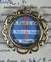 1991 Documented reliquary with relics of St. Paul of Thebes, Bl. Peter of Geremia &amp; St. Olivia of Palermo