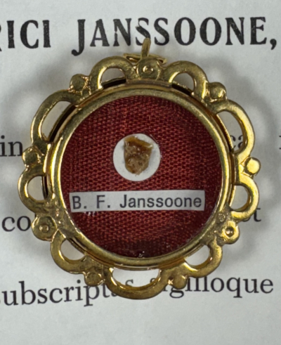 1988 Documented reliquary theca with relic of Canadian Blessed Fr&eacute;d&eacute;ric Janssoone, O.F.M.