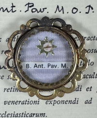 1995 Documented reliquary theca with relic of Bl. Anthony Pavoni, Dominican Martyr