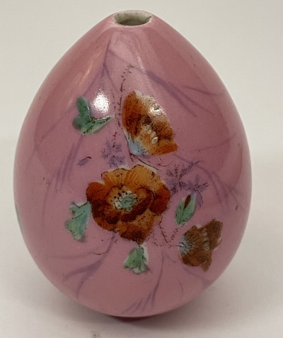 Small Russian Imperial porcelain Easter Egg with flowers "Christ is Risen!"