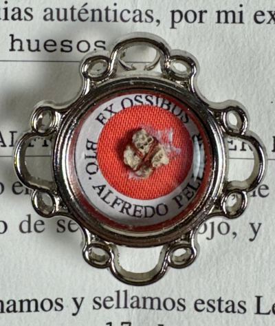 2003 Documented reliquary with relic of Spanish Blessed Alfredo Pellicer Mu&ntilde;oz, Martyr of Valencia